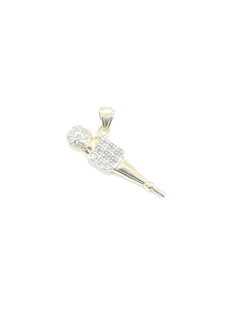 10k Gold Diamond Microphone Pendant - Dick's Pawn Superstore