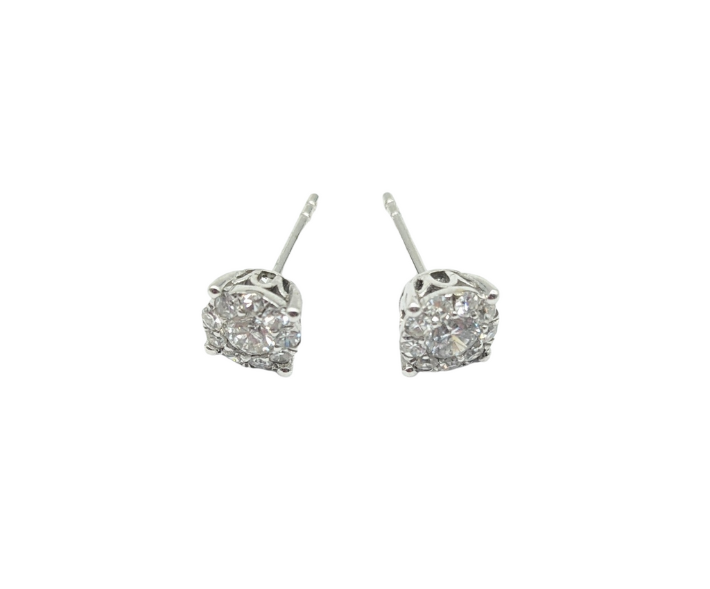 75 Point Total Weight Diamond Cluster Earrings - Dick's Pawn Superstore
