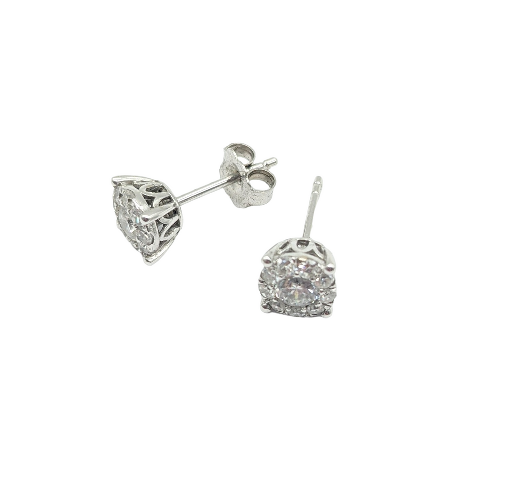 75 Point Total Weight Diamond Cluster Earrings - Dick's Pawn Superstore