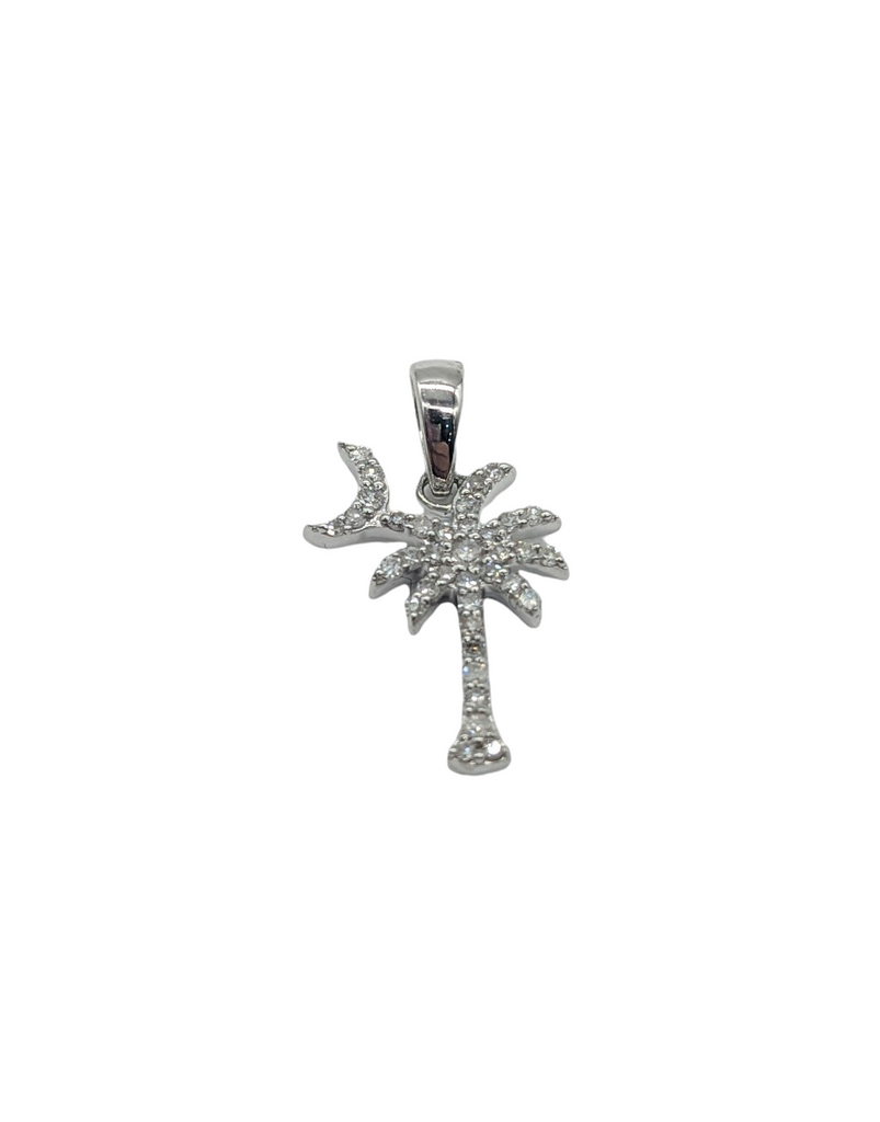 Diamond Palm Tree Pendant with Moon - Dick's Pawn Superstore