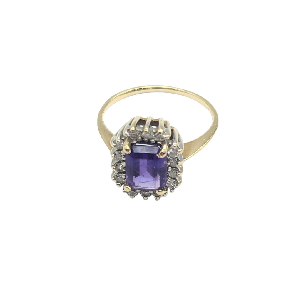 Amethyst and Diamond Chip Halo Ring - Dick's Pawn Superstore