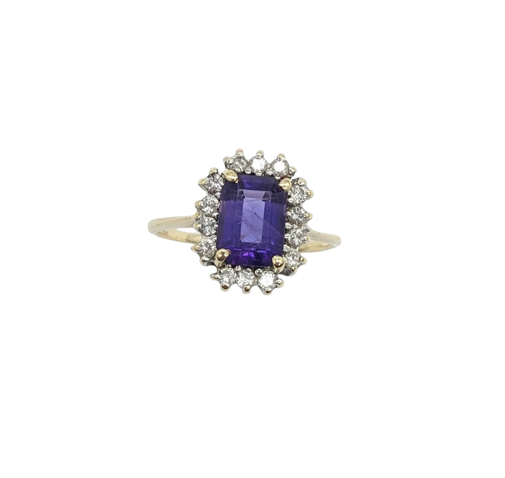 Amethyst and Diamond Chip Halo Ring - Dick's Pawn Superstore
