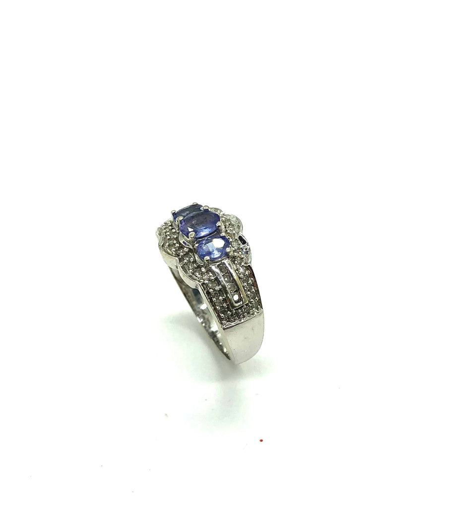 10k White Gold 3 Stone Diamond Fashion Ring - Dick's Pawn Superstore