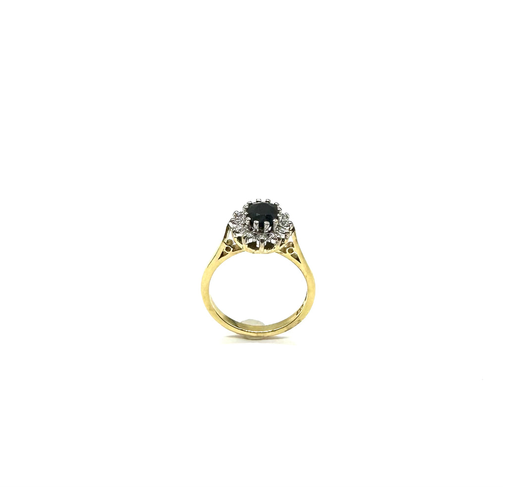 Sapphire and Diamond Halo 18k Ring - Dick's Pawn Superstore