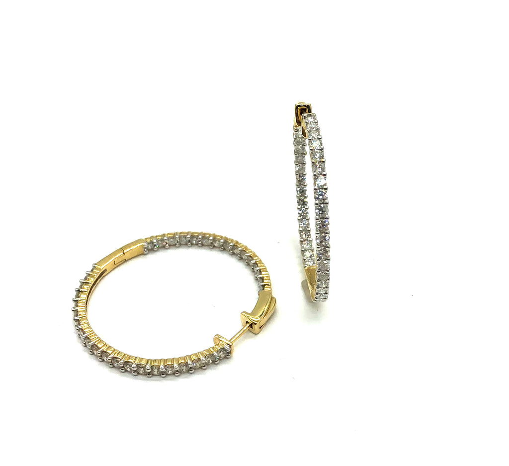 3 Ctw In & Out Diamond Hoop Earrings - Dick's Pawn Superstore