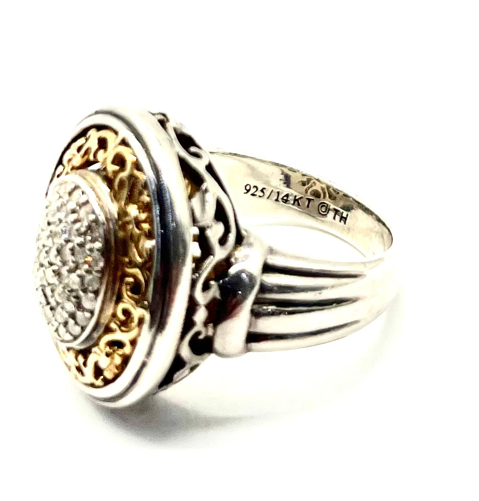 Sterling Silver and Gold Diamond Ring - Dick's Pawn Superstore
