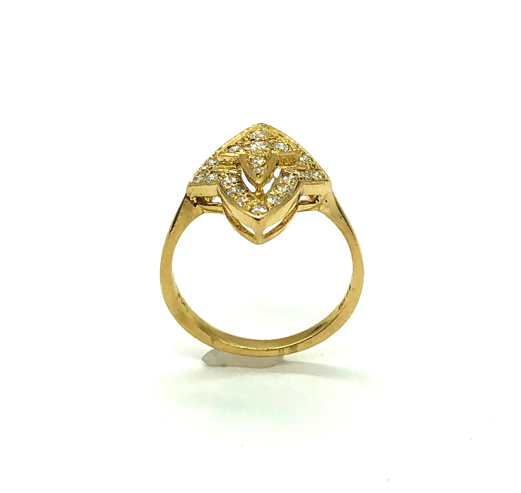 18k Yellow Gold Art Deco Diamond Ring - Dick's Pawn Superstore