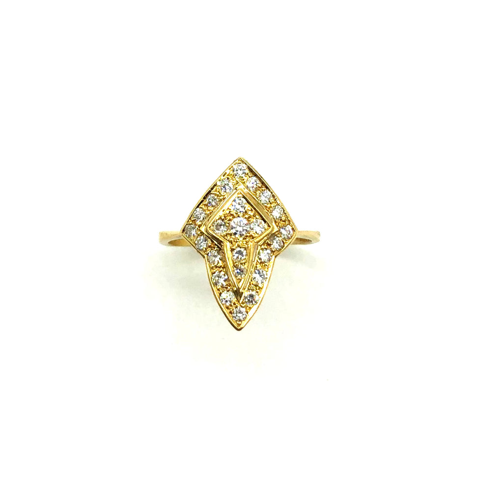 18k Yellow Gold Art Deco Diamond Ring - Dick's Pawn Superstore