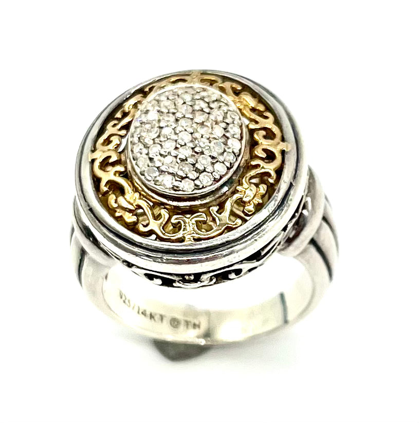 Sterling Silver and Gold Diamond Ring - Dick's Pawn Superstore