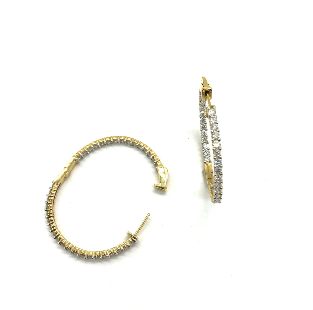 3 Ctw In & Out Diamond Hoop Earrings - Dick's Pawn Superstore